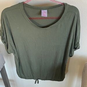 No Boundaries Olive Green Short Sleeve Top